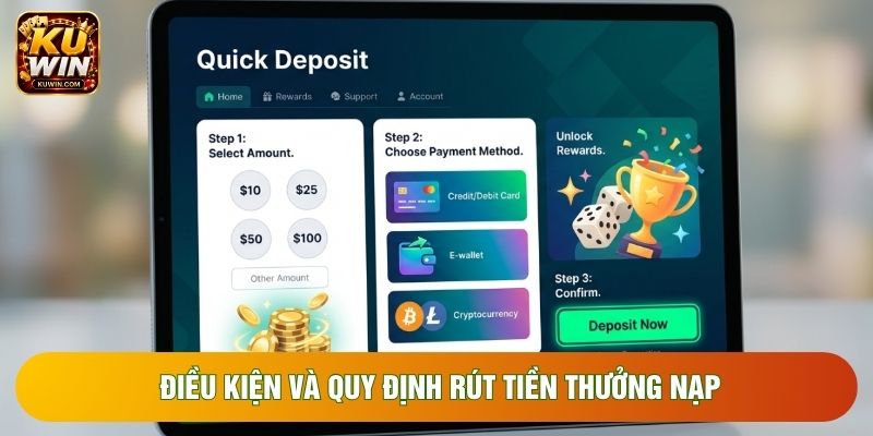 Điều kiện và quy định rút tiền thưởng nạp