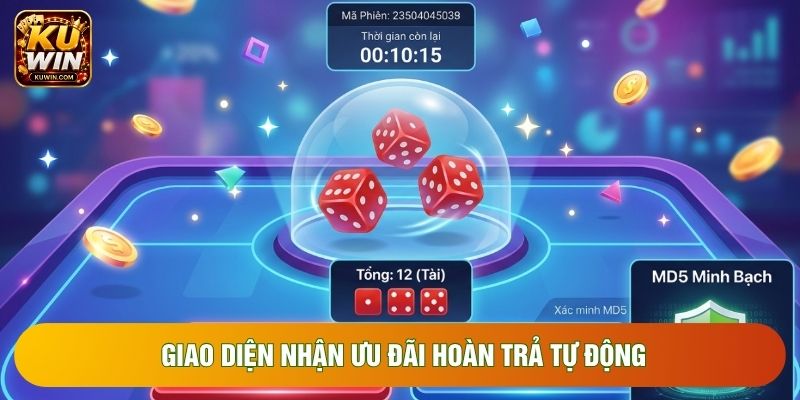 Giao diện nhận ưu đãi hoàn trả tự động